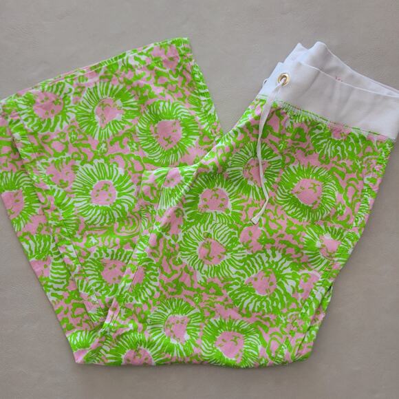 Lilly Pulitzer Women's The Beach Pant Sunnyside Lion Wide-Leg Size XL - Picture 2 of 13